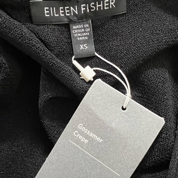 Eileen Fisher size XS black gossamer crepe poncho - Picture 7 of 10